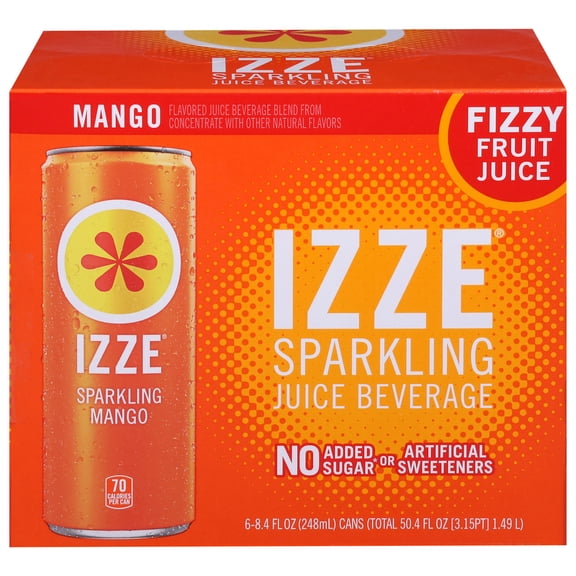 Izze - Can Sparkling Mango - CS of 4-6/8.4 FZ