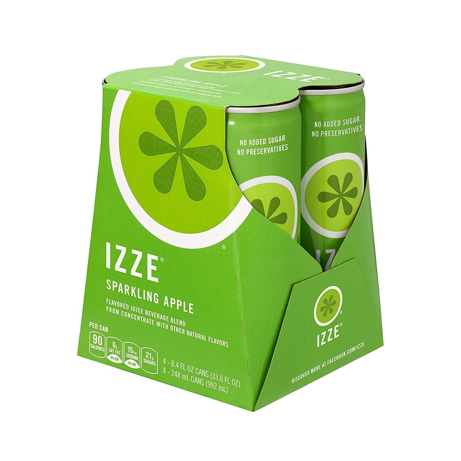 Izze Sparkling Apple Juice, 8.4 Fl Oz Cans, 4 Ct