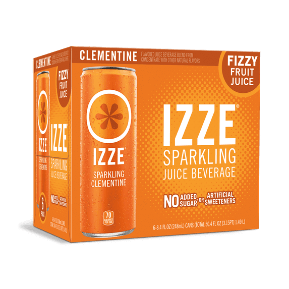 IZZE Sparkling Juice, Clementine, 8.4 oz Cans, 6 Pack