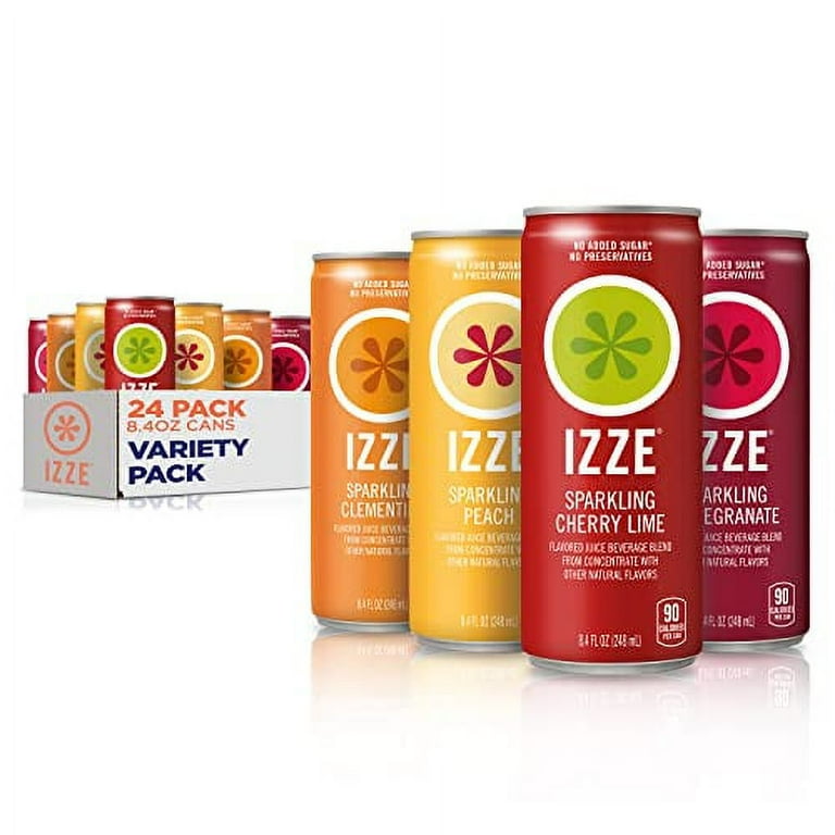 IZZE Sparkling Juice, Sunset Variety Pack, 4 Flavors, 24 Count