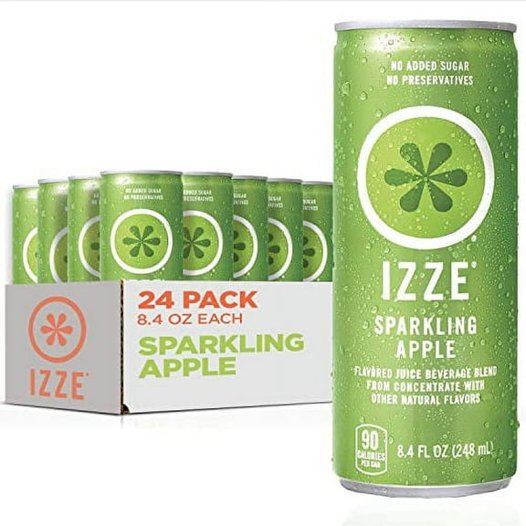 Izze Sparkling Juice, Apple, Multi, 8.4 Fl Oz (Pack of 24)