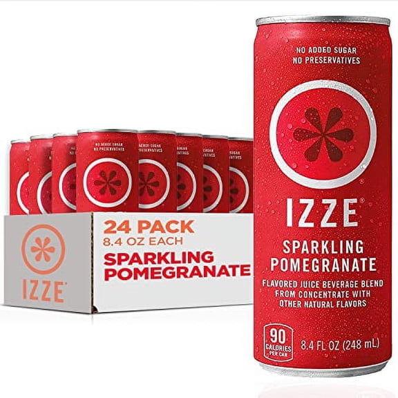 Izze Sparkling Juice, Pomegranate, 8.4 Fl Oz (Pack of 24)