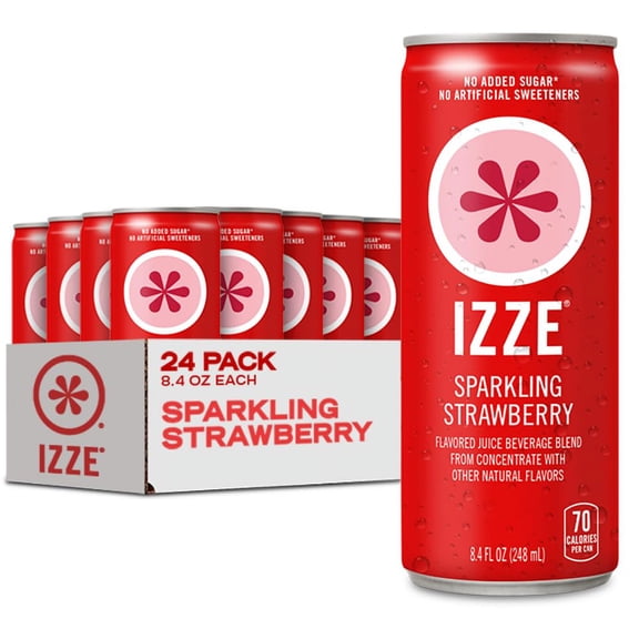 Izze - Can Sparkling Strawberry - CS of 4-6/8.4 FZ