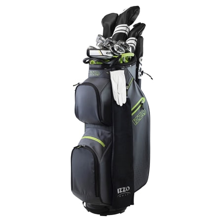 Izzo Golf Deluxe Cart Bag - Grey/Lime