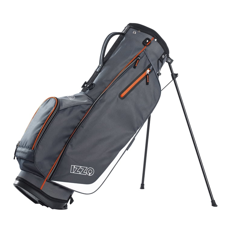 Izzo Golf Ultra-Lite Stand Bag - Grey/Orange, Only 3.2 lbs