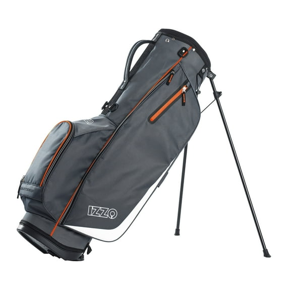 Izzo Golf Ultra-Lite Stand Bag - Grey/Orange, Only 3.2 lbs