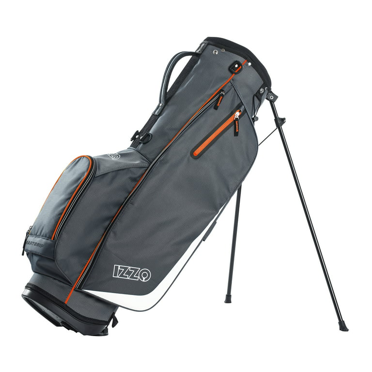 Izzo Golf Ultra-Lite Stand Bag - Grey/Orange 