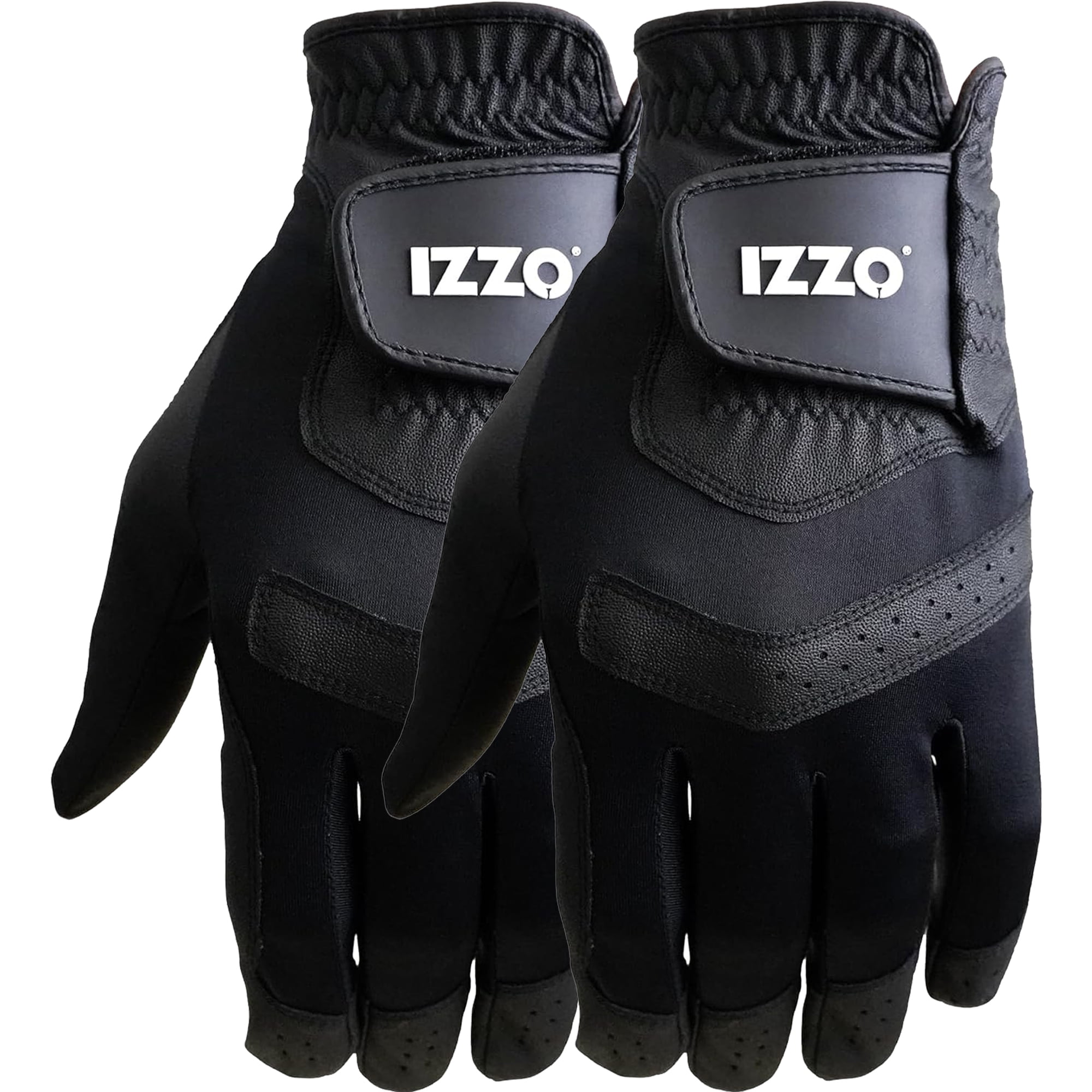 Izzo Golf Universal Fit Golf Glove - Black - 2PK