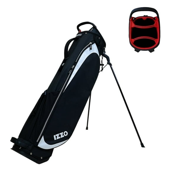 IZZO Quik 9 Golf Carry Stand Bag – Holds 14-Clubs, Lightweight, Easiest Bag You’ll Carry (Black)