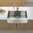 thumbnail image 1 of Izzovium 33x22x10" Farmhouse Apron Single Bowl Stainless Steel Kitchen Sink, Brushed Nickel, 16 Gauge T304, Dent-Resistant & Rustproof for Durability, 1 of 12