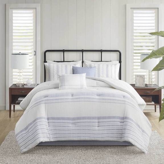 Izzovium 6-Piece Oversized King Comforter Set, Multicolor Cotton Jacquard Bedding with Hypoallergenic Fill and Farmhouse Style