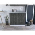 thumbnail image 1 of Izzovium Brookeline Rectangle 2-Door Utility Sink and Cabinet with Stainless Steel Sink, 35.4" H x 39.3" W x 20.5" D, White and Smokey Oak for Kitchen, Laundry, or Garage, 1 of 8