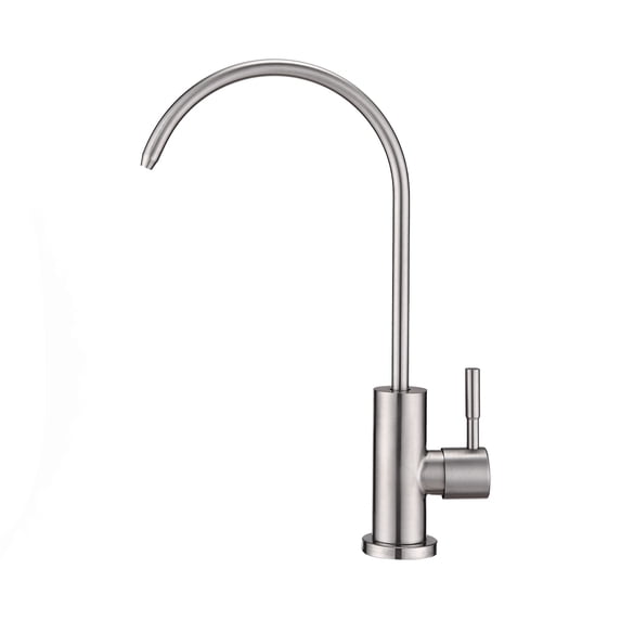 Izzovium Kitchen Water Filter Faucet, Brushed Nickel Stainless Steel Drinking Faucet with 360° Swivel Spout, 1.5GPM Flow Rate, 10.63" Height for Sink