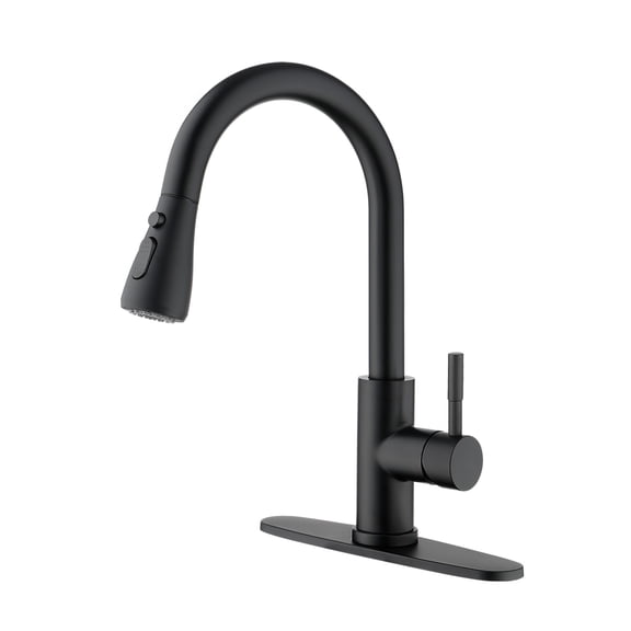 Izzovium Matte Black Kitchen Faucet with Pull Out Sprayer, 360 Swivel High Arc Stainless Steel Faucet, 3 Water Modes (Stream/Spray/Pause), Single Lever Control, Easy Installation