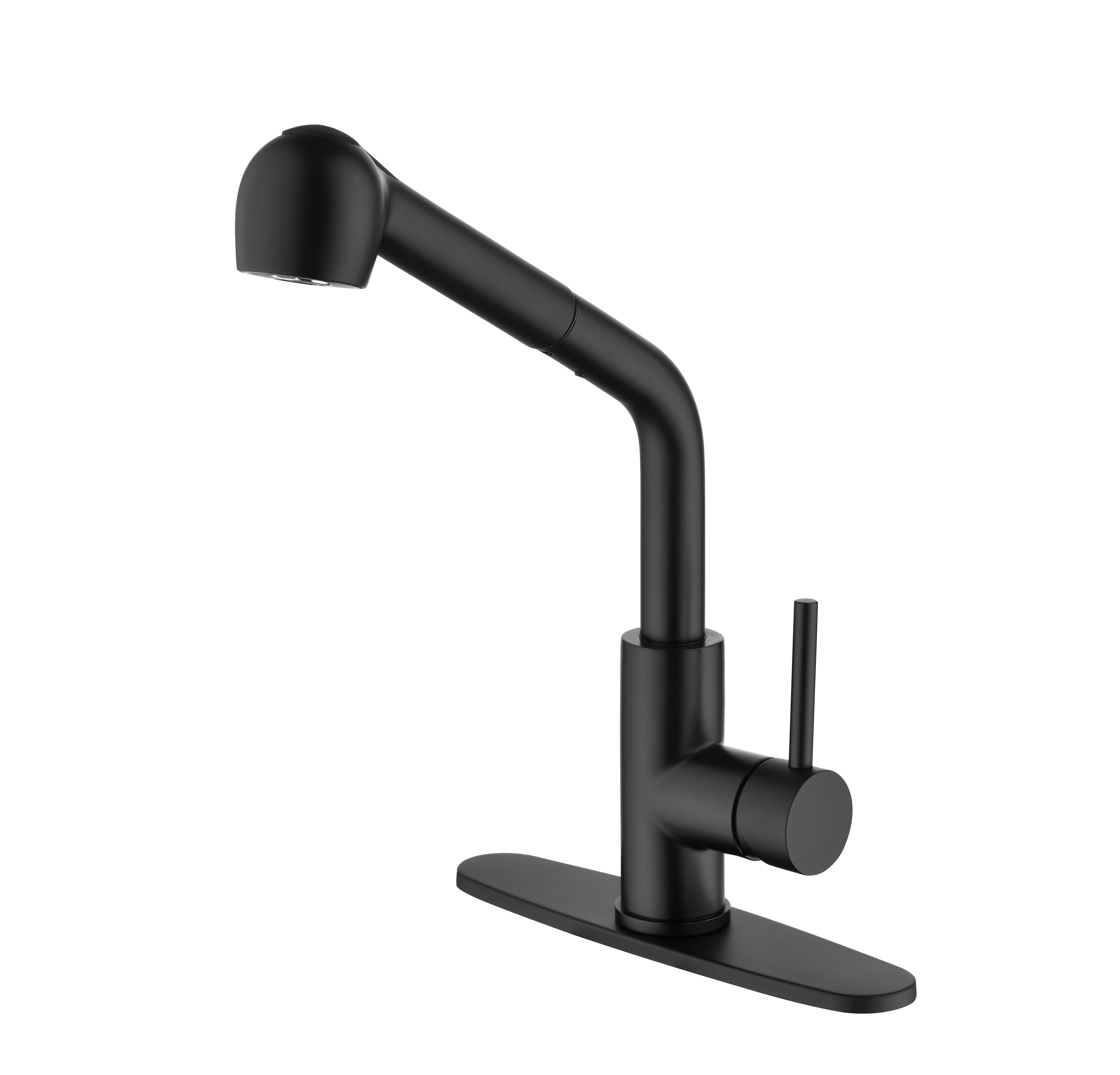 Izzovium Matte Black Kitchen Faucet with Pull Down Sprayer, Single Handle High Arc Stainless Steel Sink Faucet, 360° Swivel Spout, Easy Installation, 14.5" Height