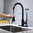 thumbnail image 1 of Izzovium Matte Black Kitchen Faucet with Pull Out Sprayer, 360° Swivel High Arc Stainless Steel Faucet, Single Handle Easy Control, 22.83in Length, 1 of 8