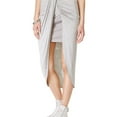 thumbnail image 1 of Izzy & Me Womens Wrap-Front Tulip High-Low Skirt, Grey, Small, 1 of 2