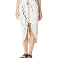 thumbnail image 1 of Izzy & Me Womens Wrap-Front Tulip High-Low Skirt, Off-White, X-Small, 1 of 2