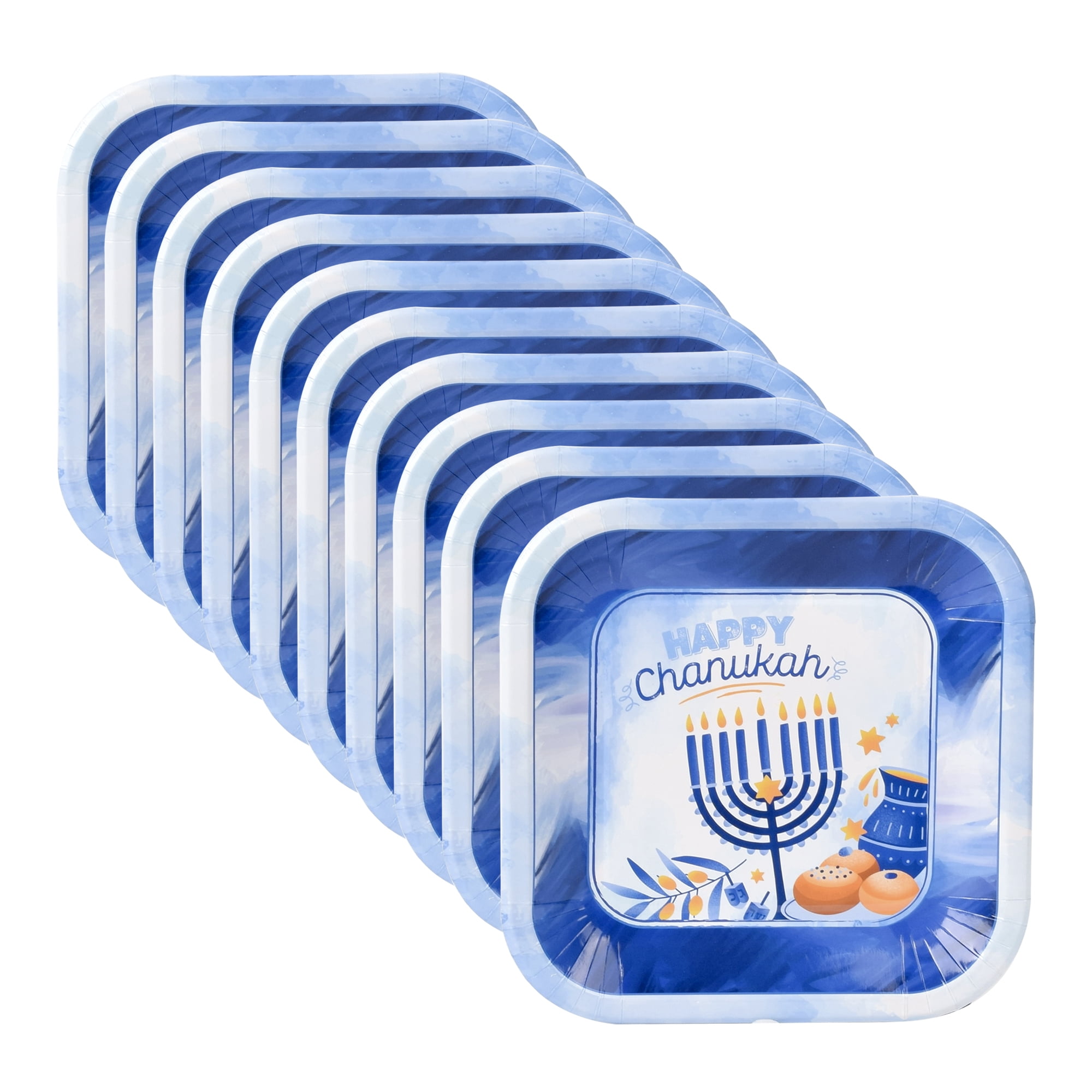 Izzy N' Dizzy 10 Pack 9" Paper Plates - Hanukkah Party Supplies ...