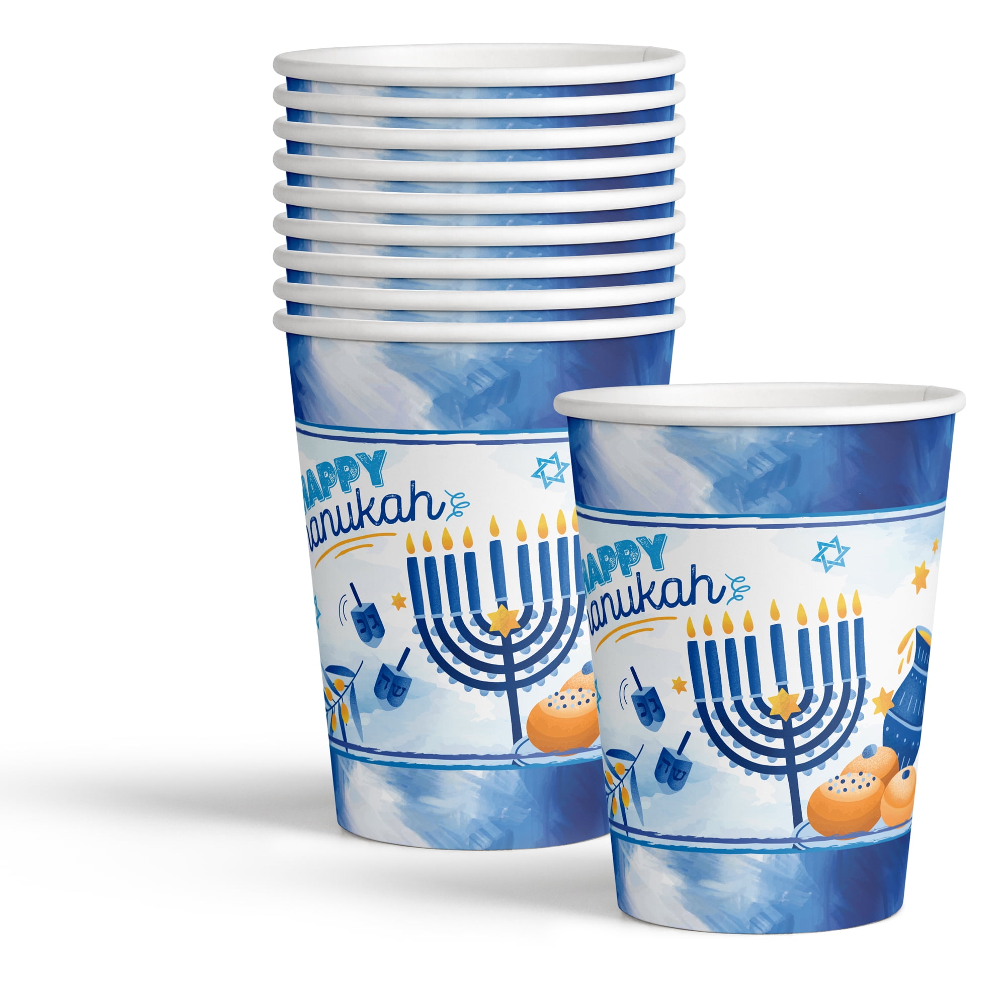 Izzy N' Dizzy 10 Pack Paper Cups - Hanukkah Party Supplies, Holiday ...