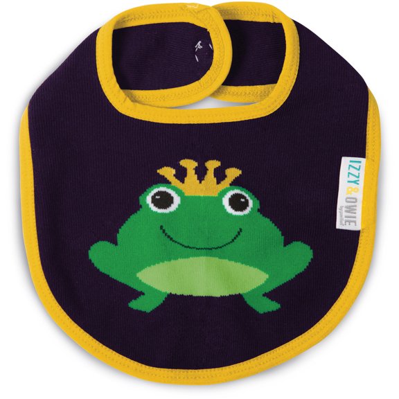 Pavilion Gift Company - Green and Navy Froggy - Baby Bib