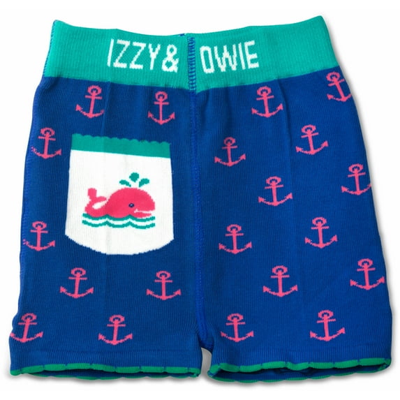 Pavilion Gift Company - Blue and Pink Whale - 12-24 Months Baby Shorts