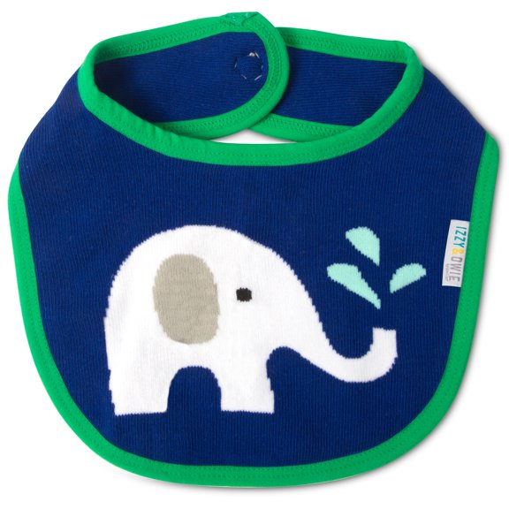 Pavilion Gift Company - Blue & Green Elephant - Baby Bib
