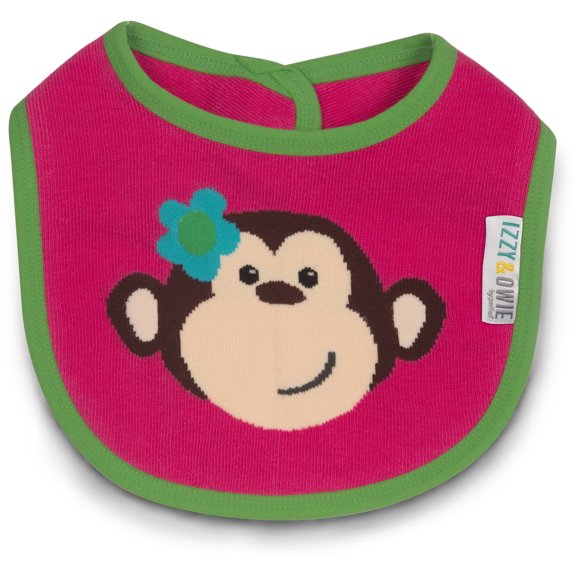 Pavilion Gift Company - Pink and Green Monkey - Baby Bib