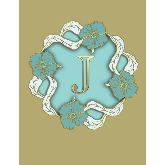 J: 100 Pages 8.5" X 11" Monogram Notebook College Ruled Line Paper, (Paperback)