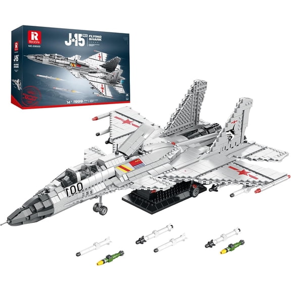 J-15 Fighter Jet Building Sets for Adults, Military Flying Shark Fighter Display Model 33023, Technical Military Plane Collectible Set, Toys Gifts for Aviation Fans Boys Girls 14+ (1999 PCS)