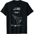 thumbnail image 1 of J-20 Fighter Plane Blueprint Schematics Diagram T-Shirt, 1 of 3