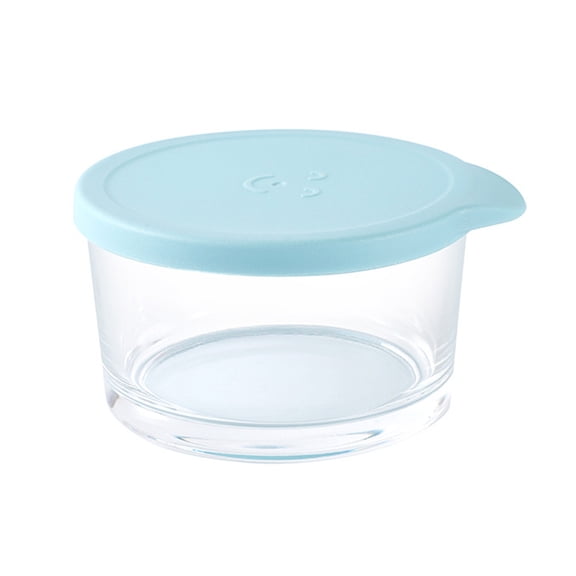 Sky Blue Small Glass Food Storage Container With Lid Airtight Leakproof Mini Bowl For Snacks Sauces Dips 8X8X5.3Cm 3.15X3.15X2.09In Microwave Safe Bpa Free Kitchen Necessity