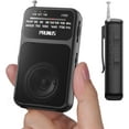 thumbnail image 1 of J-555 Pocket Radio AM FM USB-C Charging& Battery Operated, Excellent Reception& Clear Speaker and Headphone Jack, Back Clip, Flashlight, Transistor Radios, Portable Radios AM FM, Mini Radio, 1 of 4