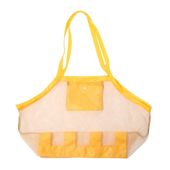 J-711 Orange Boy Girl High Capacity Outdoor Beach Bag For Towels And Toys With Mesh Fabric And Easy Rinse Washable Feature