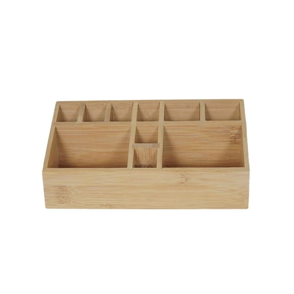 J-851 Wood Makeup Organizer With Drawers Cosmetic Brush Storage Rack Multifunctional For Bathroom Vanity Natural Material #4RJa1