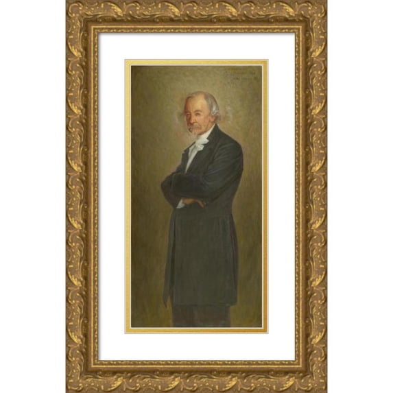 J.A.G. Acke 11x18 Gold Ornate Wood Frame and Double Matted Museum Art Print Titled - Portrait of Zackarias Topelius (1898)