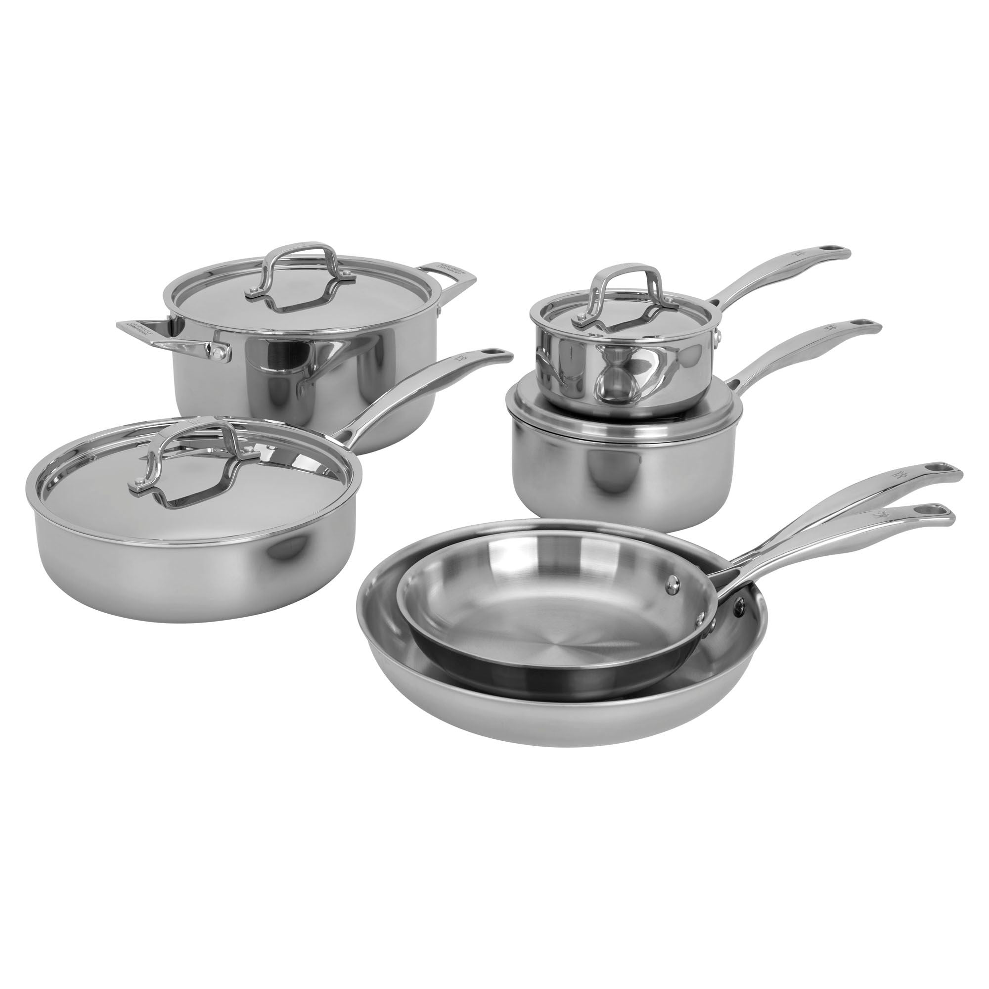 J.A. Henckels International 10-Piece RealClad Tri-ply Stainless Steel  Cookware Set 