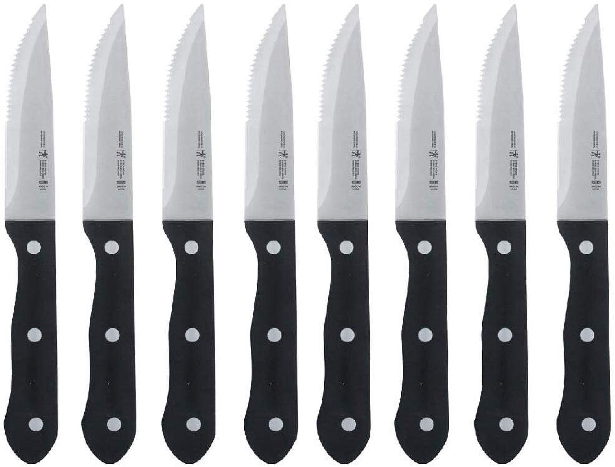 ZWILLING J.A. Henckels Steak Knife Set JUMBO - Serrated Steel Blades - 8 Piece Set — Residential Use, Standard Application