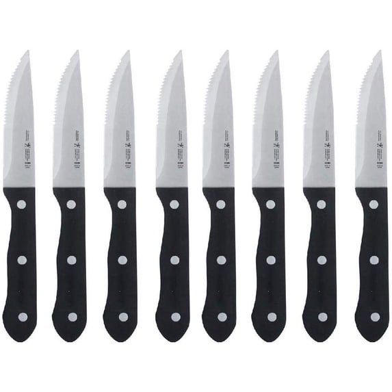 ZWILLING J.A. Henckels Steak Knife Set JUMBO - Serrated Steel Blades - 8 Piece Set — Residential Use, Standard Application