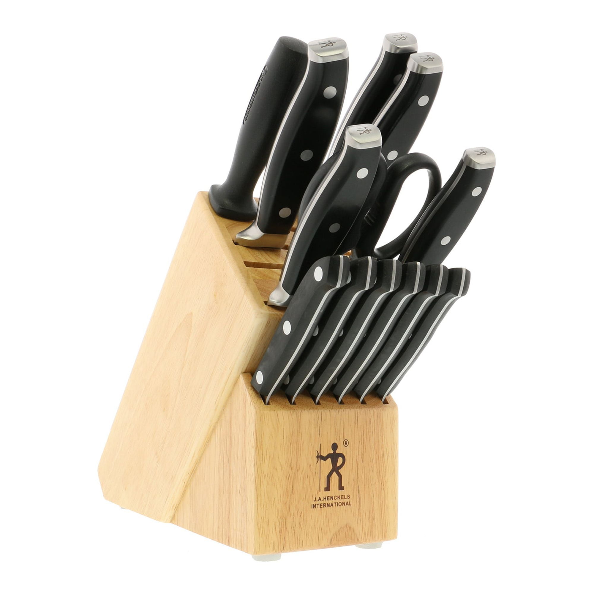 Henckels 14-Piece Black Stainless Steel Knife Block Set
