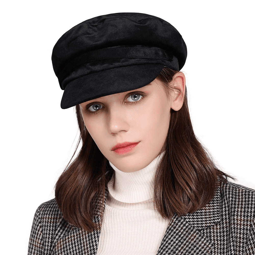 J&A Vintage Newsboy Hat for Women Baker Boy Flat Cap Winter Female Teen ...