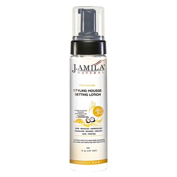 J. AMILA Styling Mousse Setting Lotion  Frizz Control, Curl Definition & Shine, 8oz
