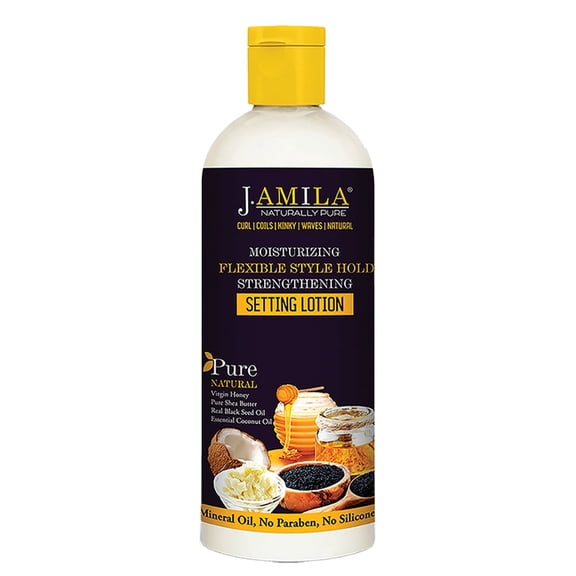 J. AMILA Moisturizing Flexible Hold Strengthening Setting Lotion for All Hair Types (12oz)