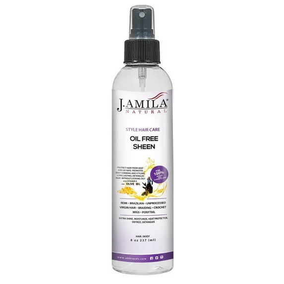 J. AMILA Natural Hair Care Styling Oil Free Sheen with Vitamin E & Olive Oil - 8 oz