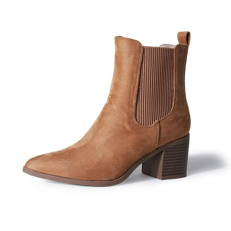 Adams Andi Booties for Women Pointed Toe Mid Heel Slip on