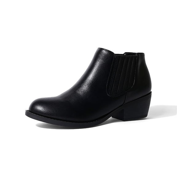 J. Adams Arlo Booties for Women - Round Toe Low Block Heel Slip On Ankle Boots