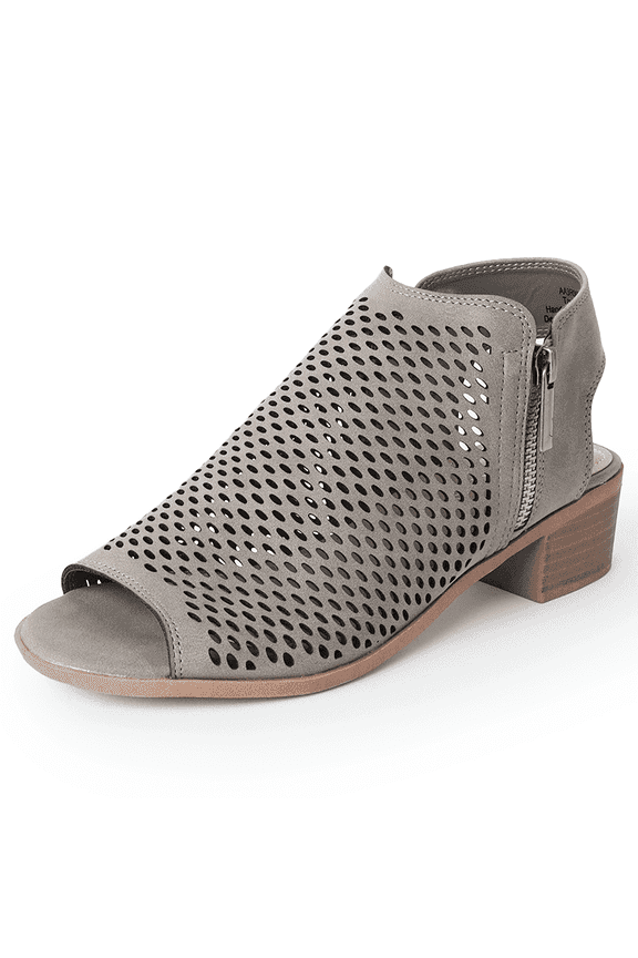 Booties for Women, Comfortable Peep Toe Low Block Tracy Bootie Design with Zipper Closure