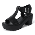 thumbnail image 1 of J. Adams Corby Platform Sandals for Women - T-Strap Mid Heel Sandal Wedges - Summer Shoes for Women | Polyurethane, 1 of 7