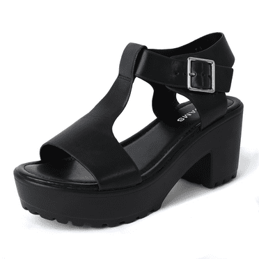 J. Adams Corby Platform Sandals for Women - T-Strap Mid Heel Sandal Wedges - Summer Shoes for Women | Polyurethane