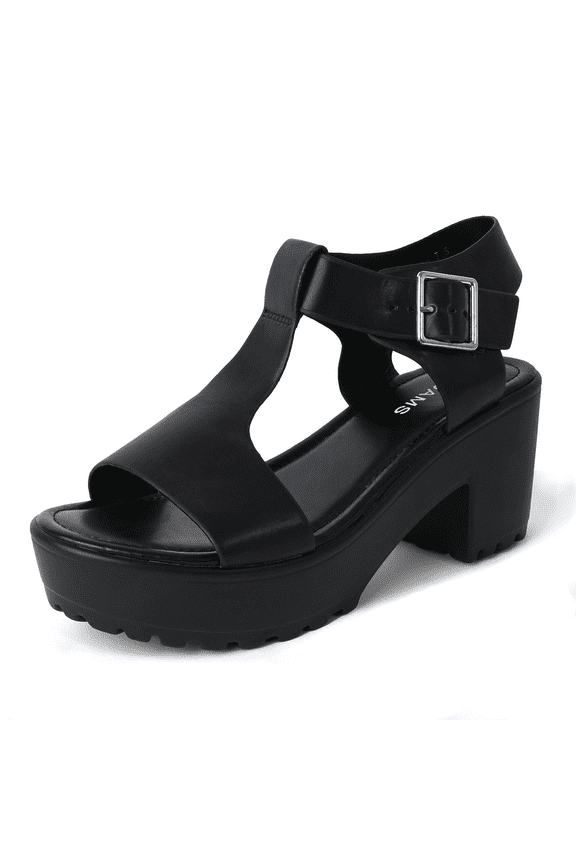 Corby Platform Sandals for Women - T-Strap Mid Heel Sandal Wedges - Summer Shoes for Women | Polyurethane